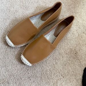 Talbots Tan Leather Espadrille Flats Size 7.5